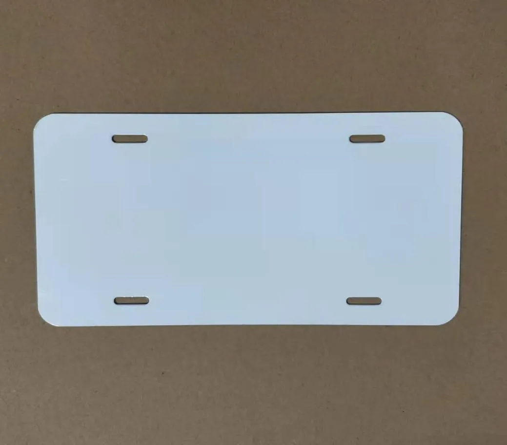 Sublimation Aluminum License Plate Blank White Aluminium Sheet DIY thermal transfer advertising plates custom logo 1530cm 4holes8286885