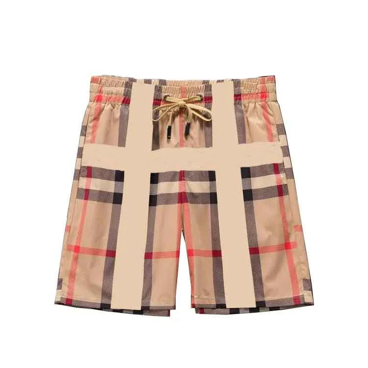 Men's and Women's Designer shorts Summer casual trend street wear Quick drying Swimsuit Khaki Plaid striped Print Beach Resort Beach Pants Asian size M-3XL