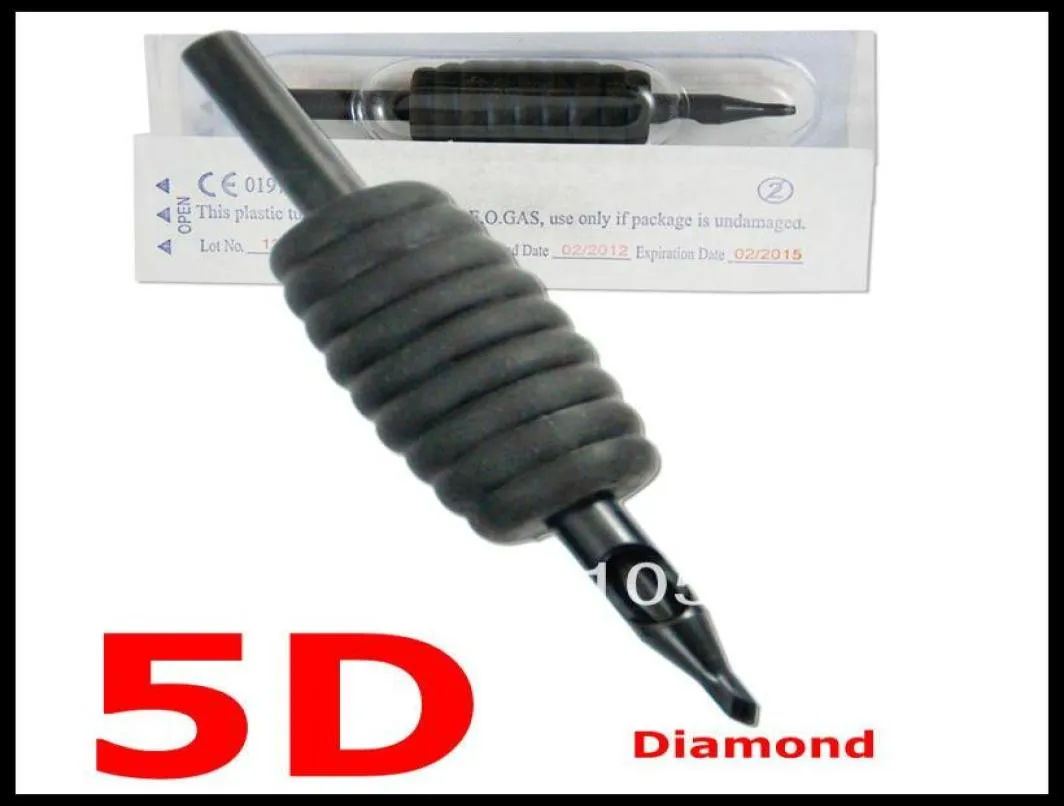 Hela säljer 5D -silikon engångsbaserad svart tatuering grepp rör tips och maskin 25mm 1quot grepp med spets 9473569