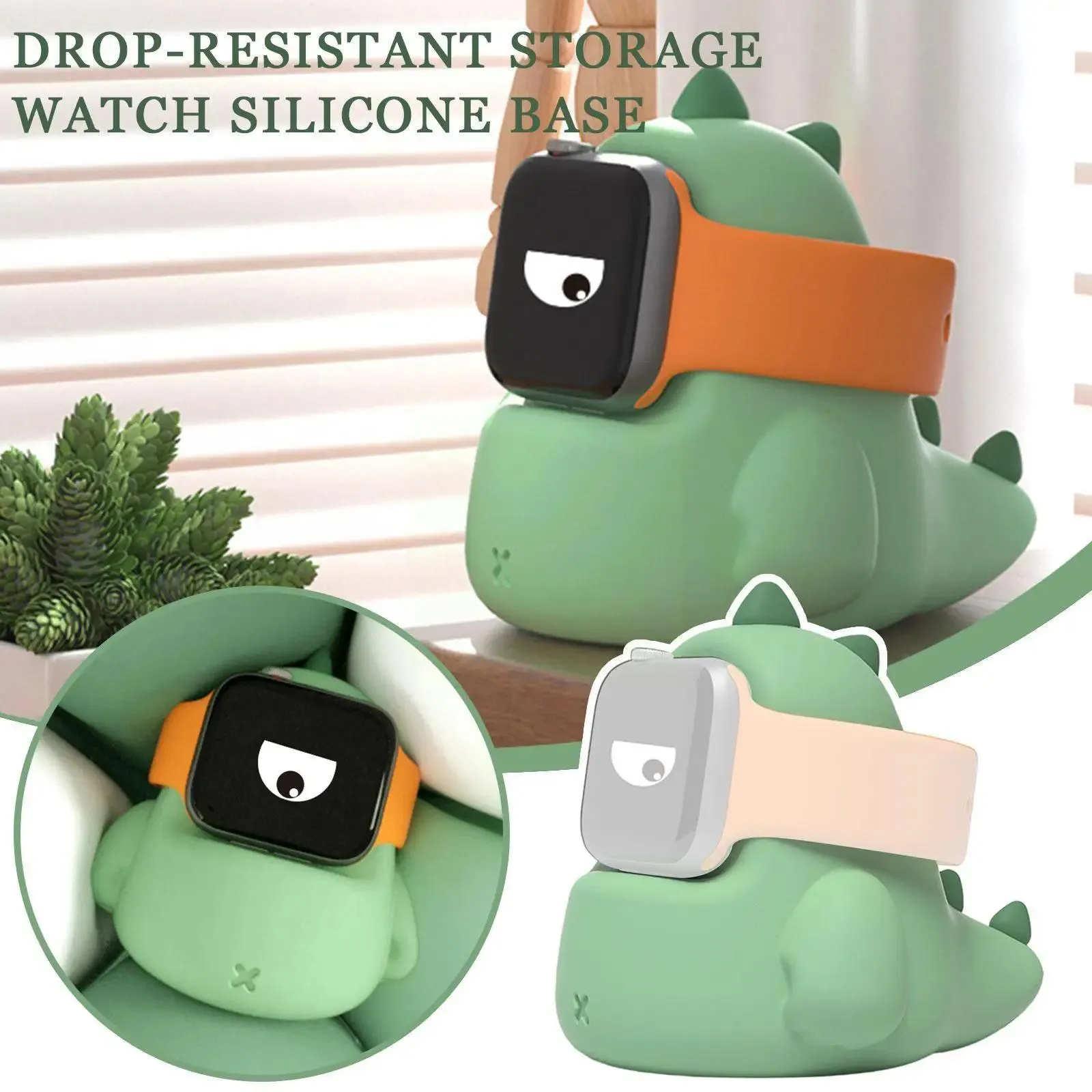 Accessoires support de chargeur pour Apple Watch 7 6 5 4 support de dinosaure de dessin animé base de chargement de bureau en silicone pour iWatch série 4