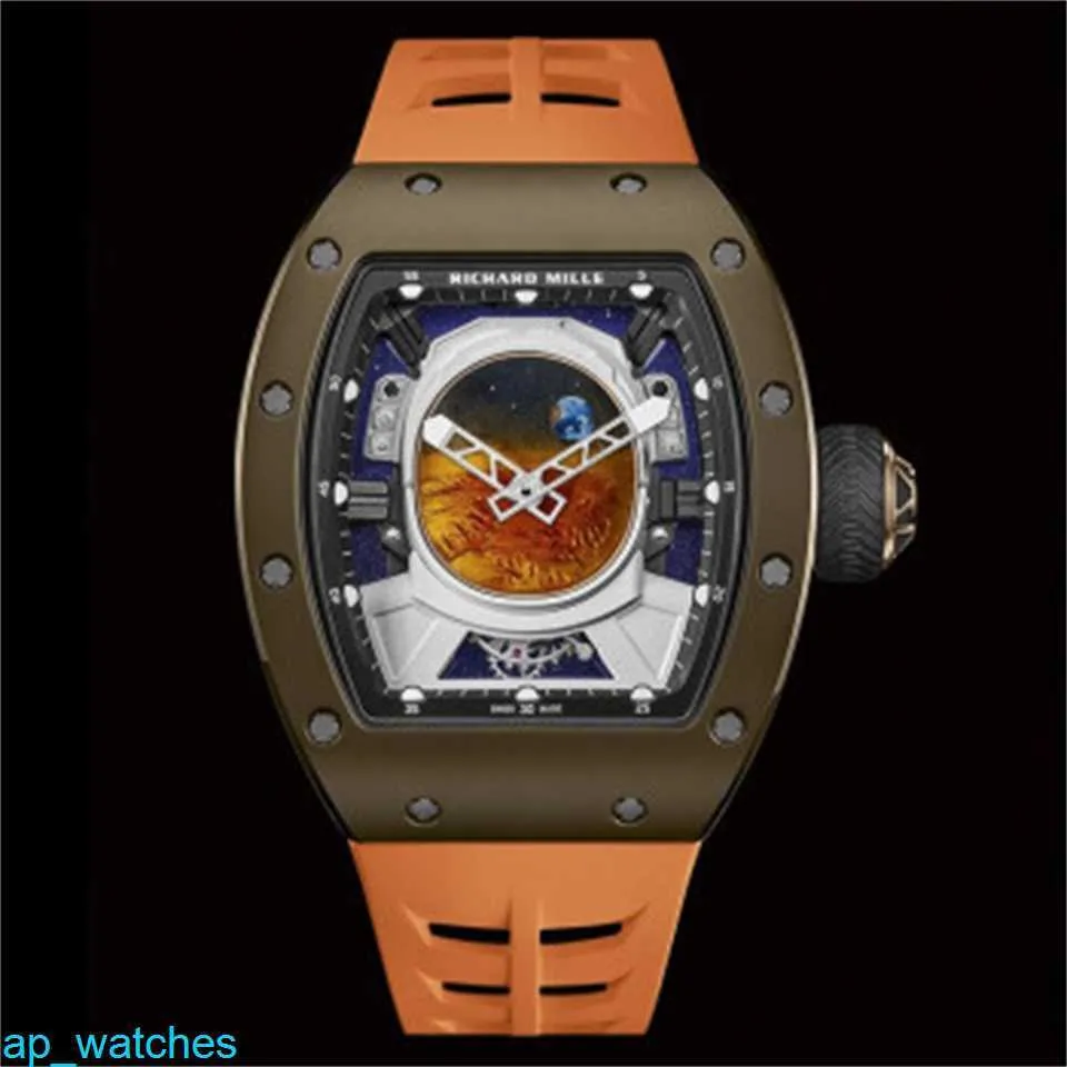 Richardmill RM52-05 Herrklockor astronaut svänghjul Titaniumlegering Watch Enalj Mars Disk Fun B2