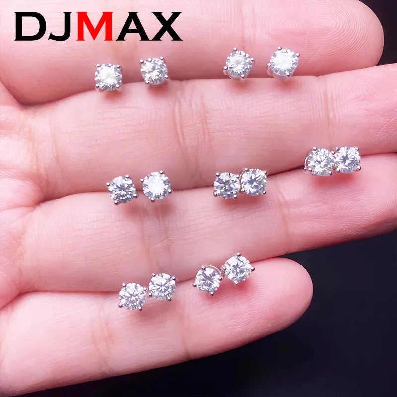 DJMAX 021CT Diamond Stud Earrings for Women Original 925 Sterling Silver Screw 2023 240109