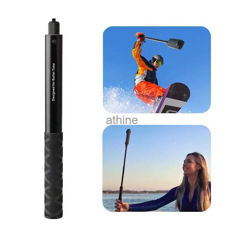 Selfie Monopods Insta360 X3 Bullet time Selfie Stick poignée rotative trépied caméra d'action panoramique bâton Invisible stabilisateur de téléphone portable YQ240110