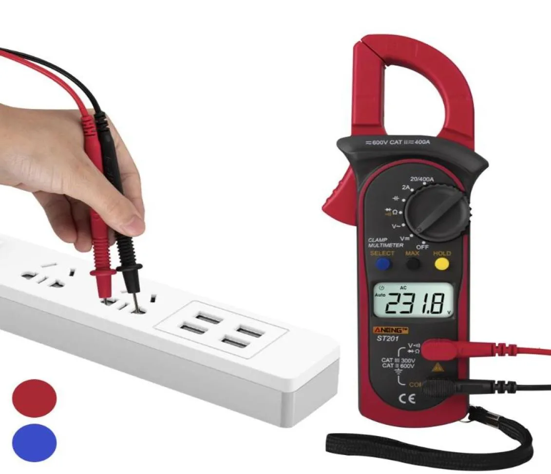 Multimeters ST201 Digitale multimeter Klemampèremeter Transistor Condensator Vermogenstester2274767