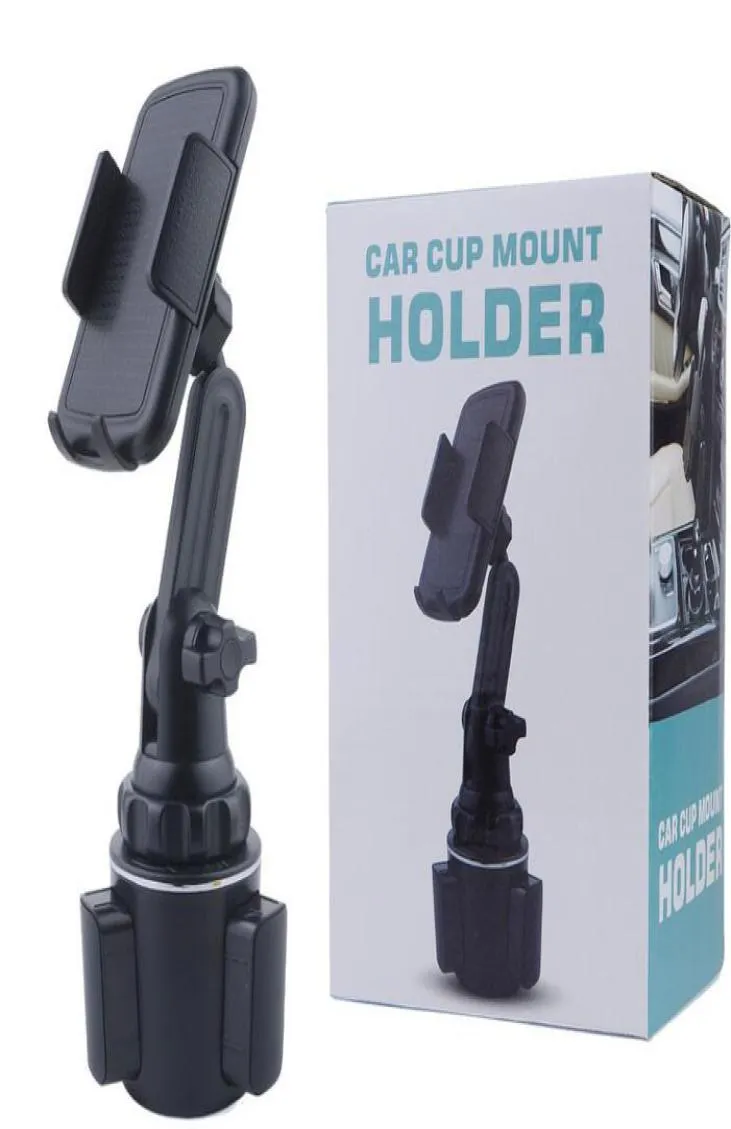 Universal Car Phone Stand Cup Phone Holder Stand Justerbar lång arm Drink Bottle Mount Smartphone Mobiltelefoner Tillbehör6673452