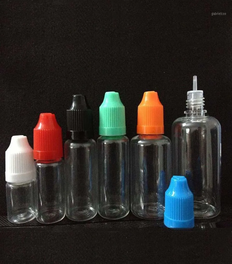 200pcs空のペットE液体針ボトル3ML 5ml 10ml 15ml 20ml 30ml 50ml 100mlのプラスチックドロッパーボトル付きCAP15714021