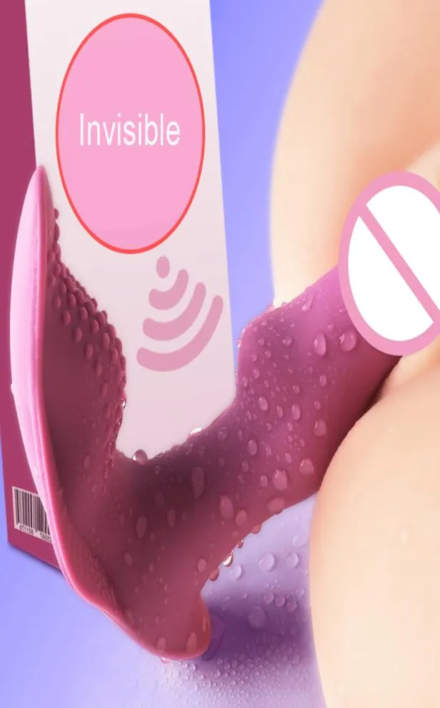 Jouets sexuels de vibrateur de gode de papillon portable pour les femmes stimulateur de clitoris masturbateur télécommande sans fil vibrateur culotte Y1916171739