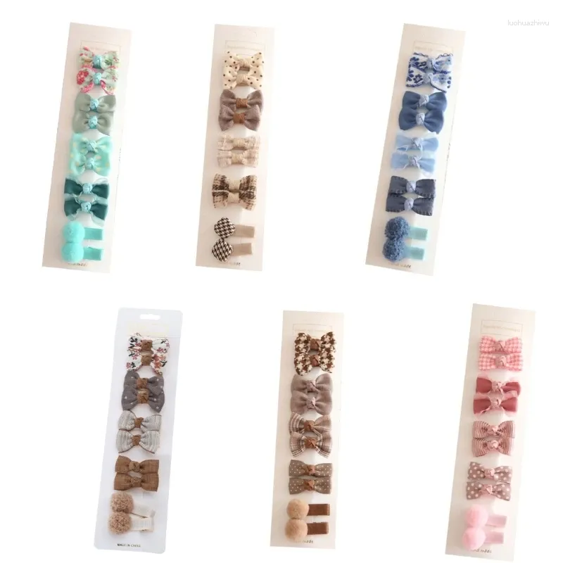 헤어 액세서리 20pcs bownot baby girl hairpins floral plaid dot children clips