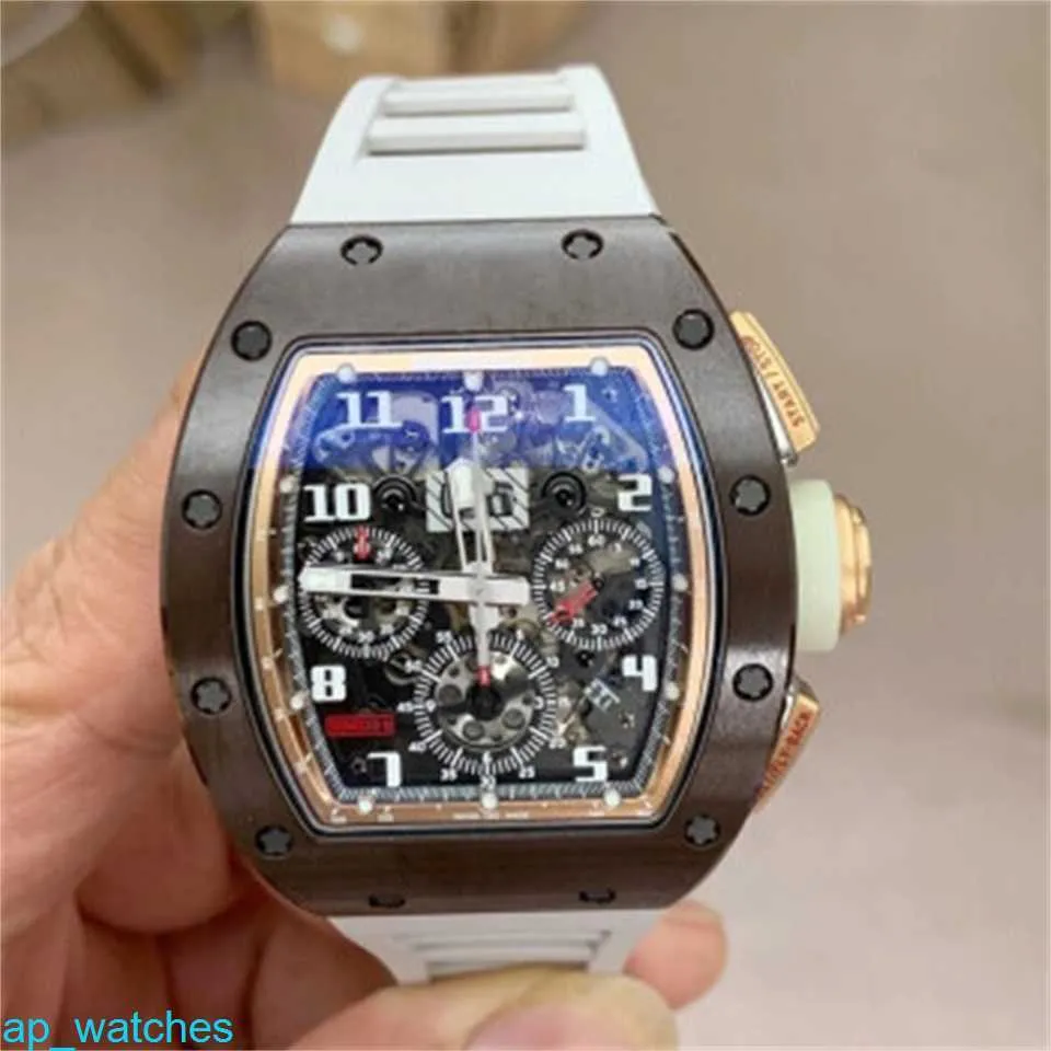 Richard Mille RM011 Men s Automatic Chronograph Watch in Chocolate Ceramic with Gold Accents