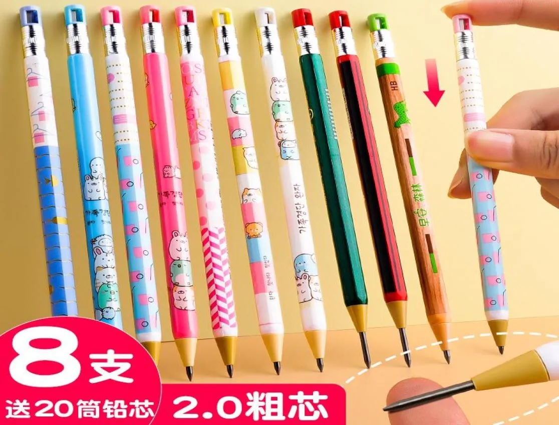 Шариковые ручки, механический карандаш, 20 мм, для девочек и мальчиков, милый ребенок, рисующий непрерывно, Kawaii, канцелярские принадлежности для школы, 2022, Suppli2897555