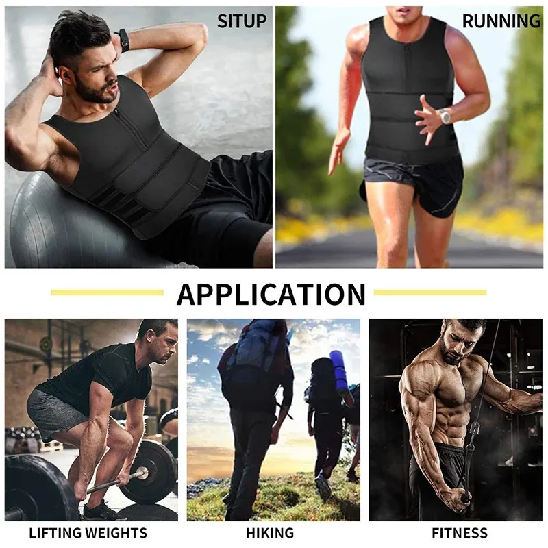 Men's Sauna Sweat Body Shaper Vest - Firm Compression Workout Tank Top For Slimming (Black, S-3XL)