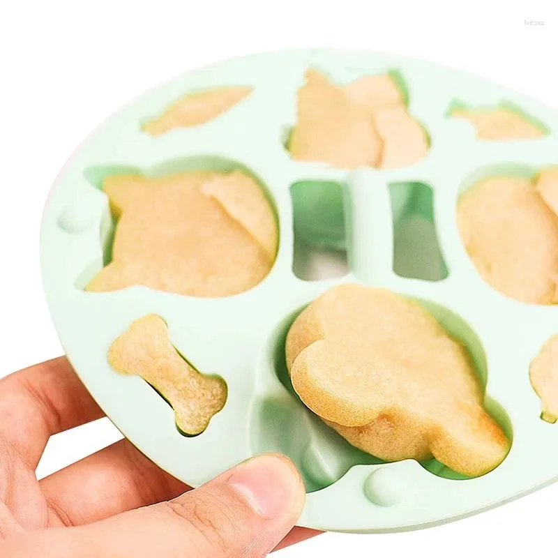 Bakning mögel kakform med lock djurformad silikon mat mögel diy verktyg för godischokladdessert rosa grönt gul