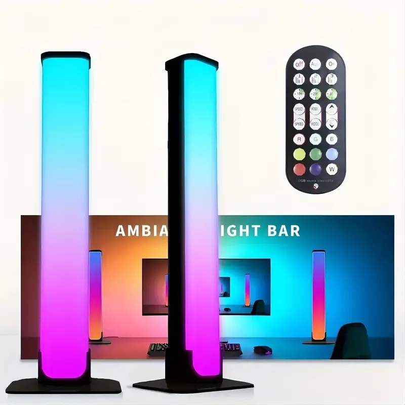 2 Stück intelligente LED-Lichtleisten, RGB-Nachtlicht mit Fernbedienung und APP-Steuerung, Musik-Sync-Hintergrundbeleuchtung für Gaming-TV-Schlafzimmerdekoration, Desktop-Lampe
