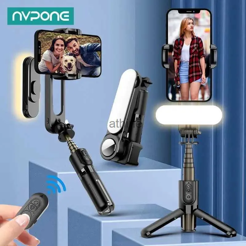 Monopiedi per selfie NUOVO Stabilizzatore cardanico Treppiede per selfie Stick con luce di riempimento Bluetooth wireless per smartphone da 13 cellulari YQ240110