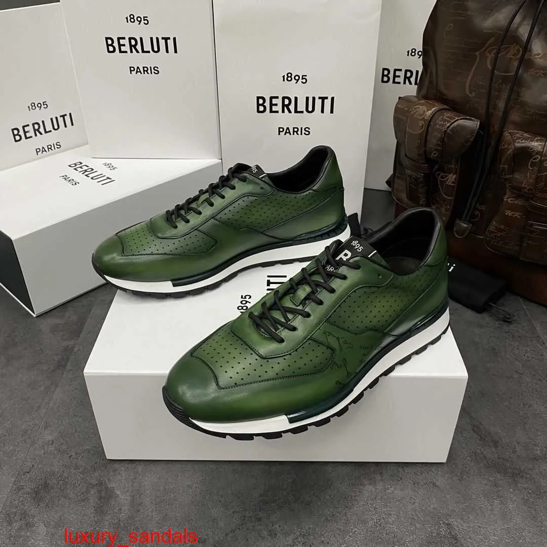 Playoff lederen sneaker BERLUTI Casual schoenen voor heren 2024 Verbeterde derde generatie Fast Track lederen sport- en casual schoenen HB7Z