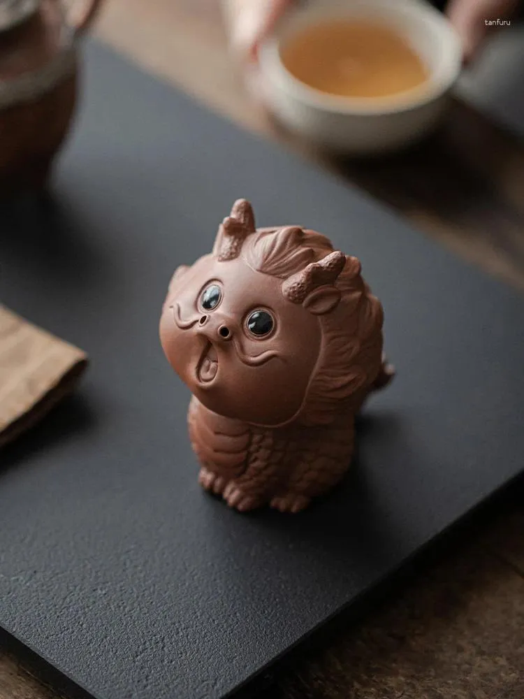 Tea Pets figurki fioletowe ozdoby dla zwierząt piaskowych