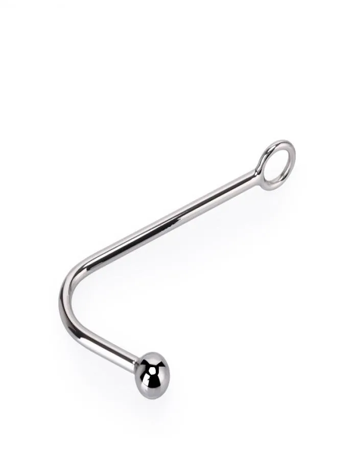 small size single ball metal anal hook with bead butt plug dilator stainless steel prostate massager BDSM sex toy for man women D14848656