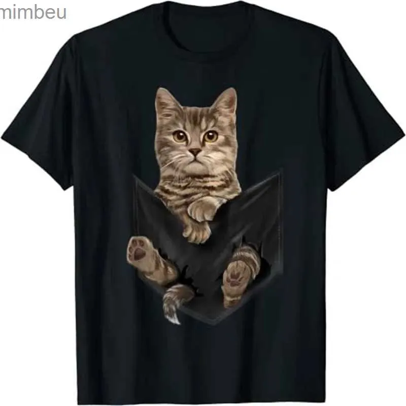 Herr t-shirts härlig kattgrafisk t-shirt 3d tryckt casual t-shirt män vintage mode streetwear ropa hombre camiseta kvinnor överdimensionerade y2k teel240110