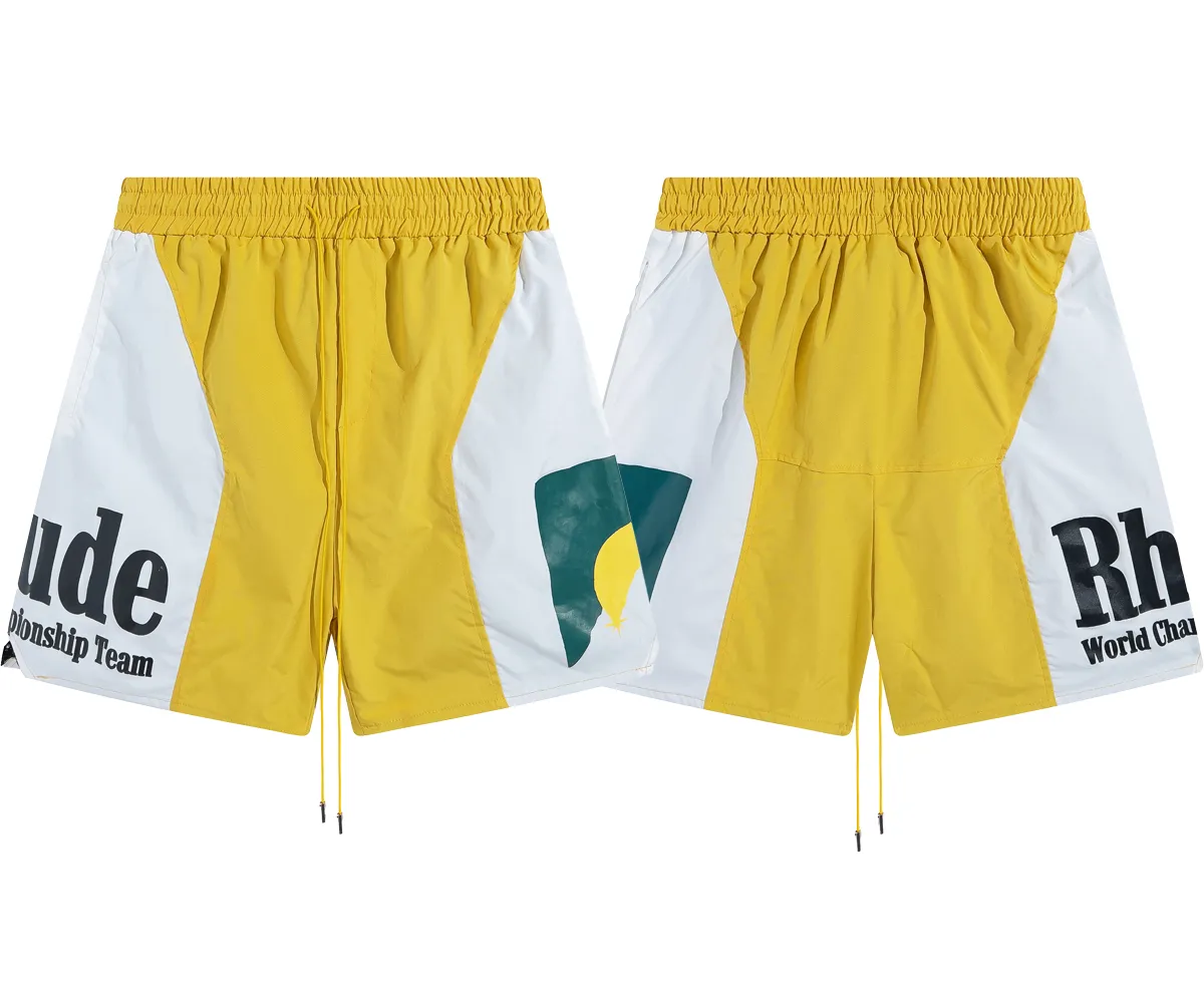 Rhude Дизайнерские мужские шорты Летние новые модные спортивные шорты Мужские пляжные шорты Высококачественные уличные шорты в стиле хип-хоп Разноцветные шорты Размер США S-XL DTJE
