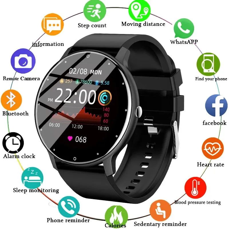 Montres Nouvelle montre intelligente hommes femmes plein écran tactile Sport Fitness montre IP67 étanche Bluetooth pour Android IOS montre intelligente maille ceinture