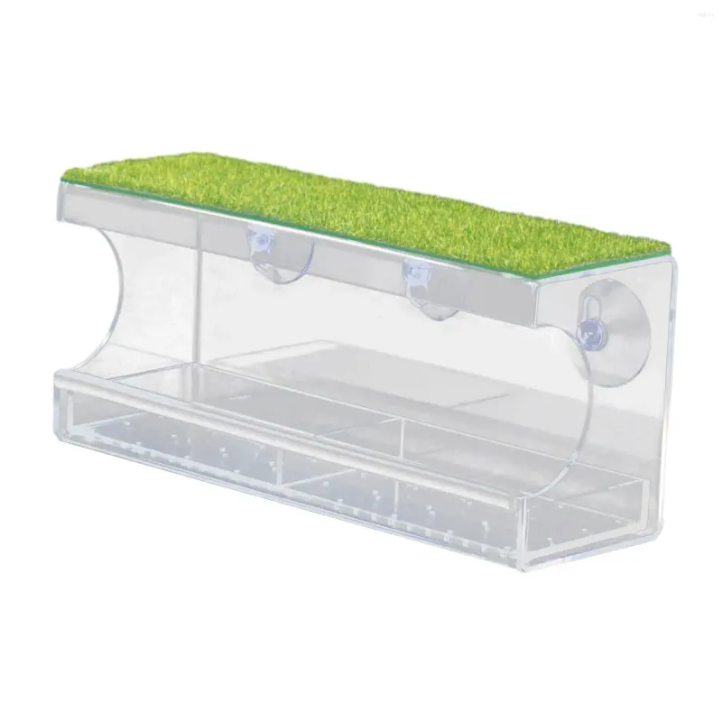 Autres fournitures d'oiseaux Mangeoire à oiseaux de fenêtre Cintre acrylique Clear Container Station d'alimentation Rectangle pour le jardinage Bluebird Mésanges Cockatiel