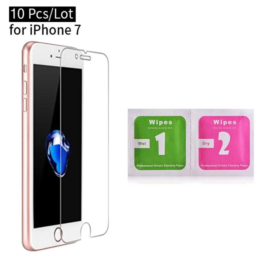 10pcsLot Tempered Glass with Alcohol Wipes for iPhone X 8 Plus Waterproof Screen Protector for iPhone 6S with 6745880