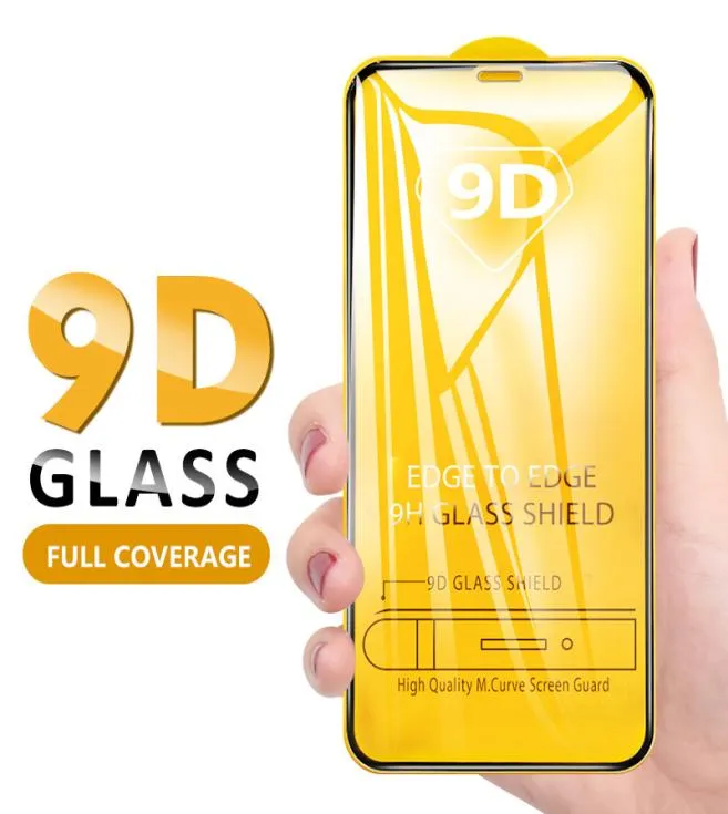 Protecteur d'écran en verre trempé 9D, Film de colle à couverture complète pour iPhone 11 Pro max Xs Max X XR Samsung S10 A50 M202669575