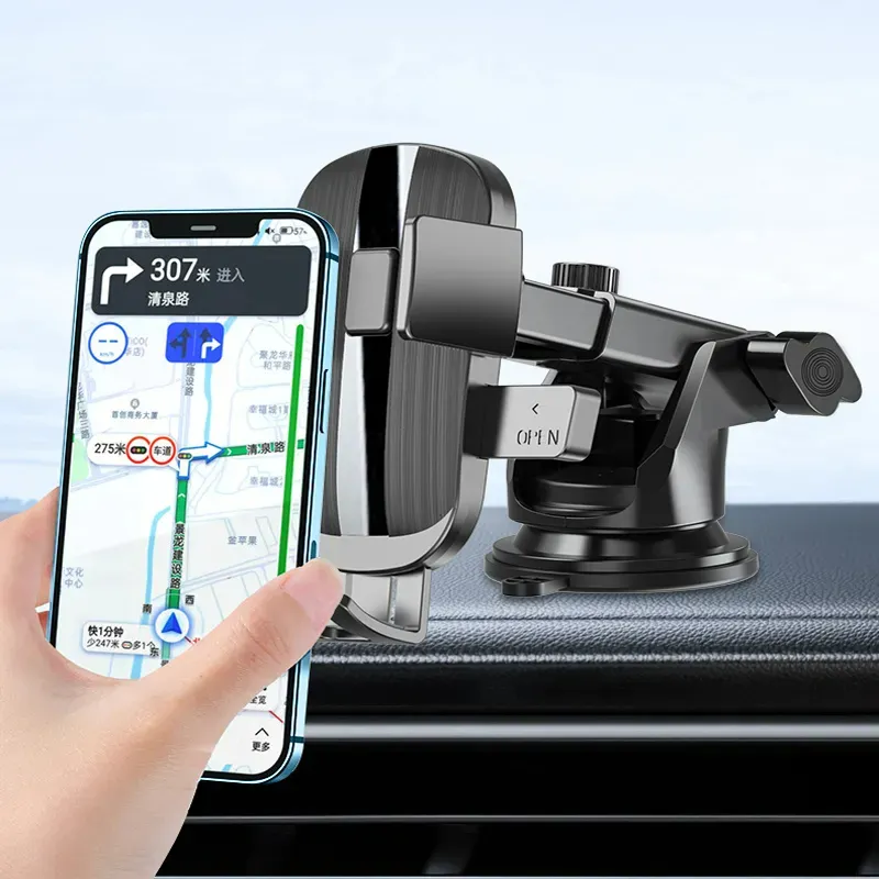 Upgraded Car Phone Holder Mount Universal Hands-Free Cell Phone Holder for Car Dashboard Windshield Air Vent Car Mount for iPhone Samsung All Smartphones & Cars