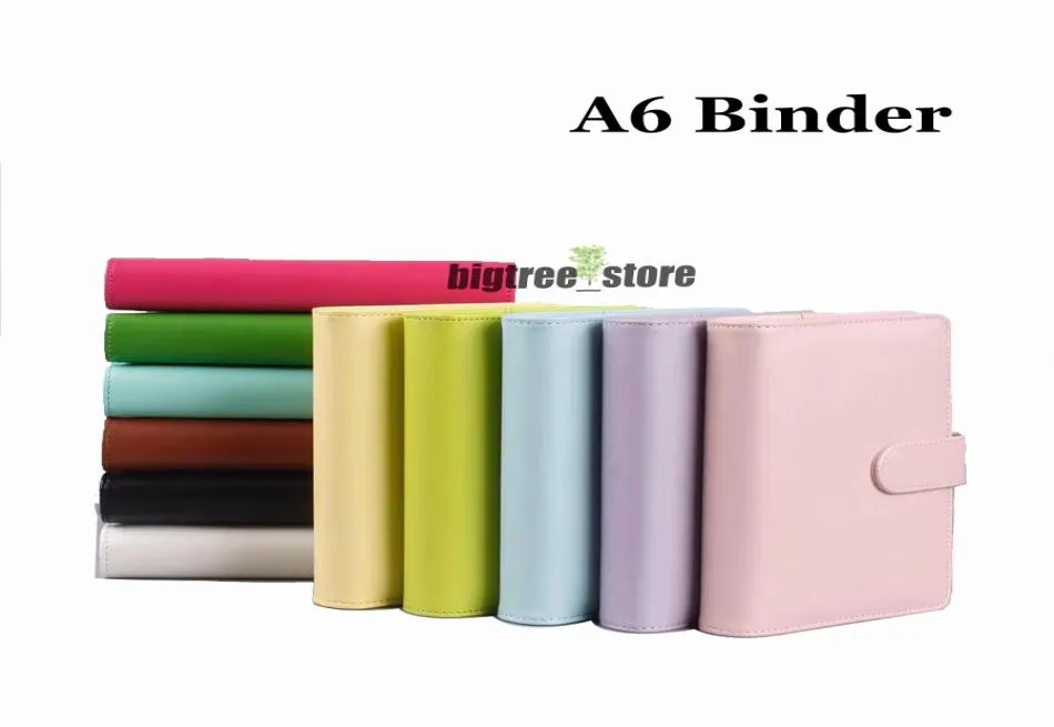 A6 Empty Notebook Binder notepad 19 x 13cm Loose Leaf Notebooks SEA 5 Colors without Paper PU Faux Leather Cover File Folder Spira9374345