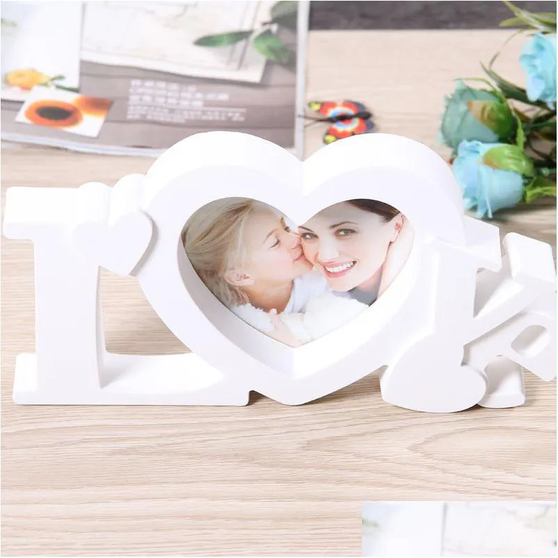 Other Festive Party Supplies 50Pcs/Lot Pure Love P O Frame White Heart Shape With One Picture 4X4 For Baby And Sweet Lover Gift Dr Dhfgb