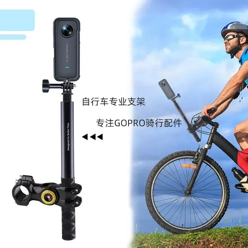 Monopods Motorcycle Bicycle Panoramic Monopod Invisible Stand for GoPro 12 11 10 9 Insta360 One X3 X2 DJI Moto Action Camera Accessory