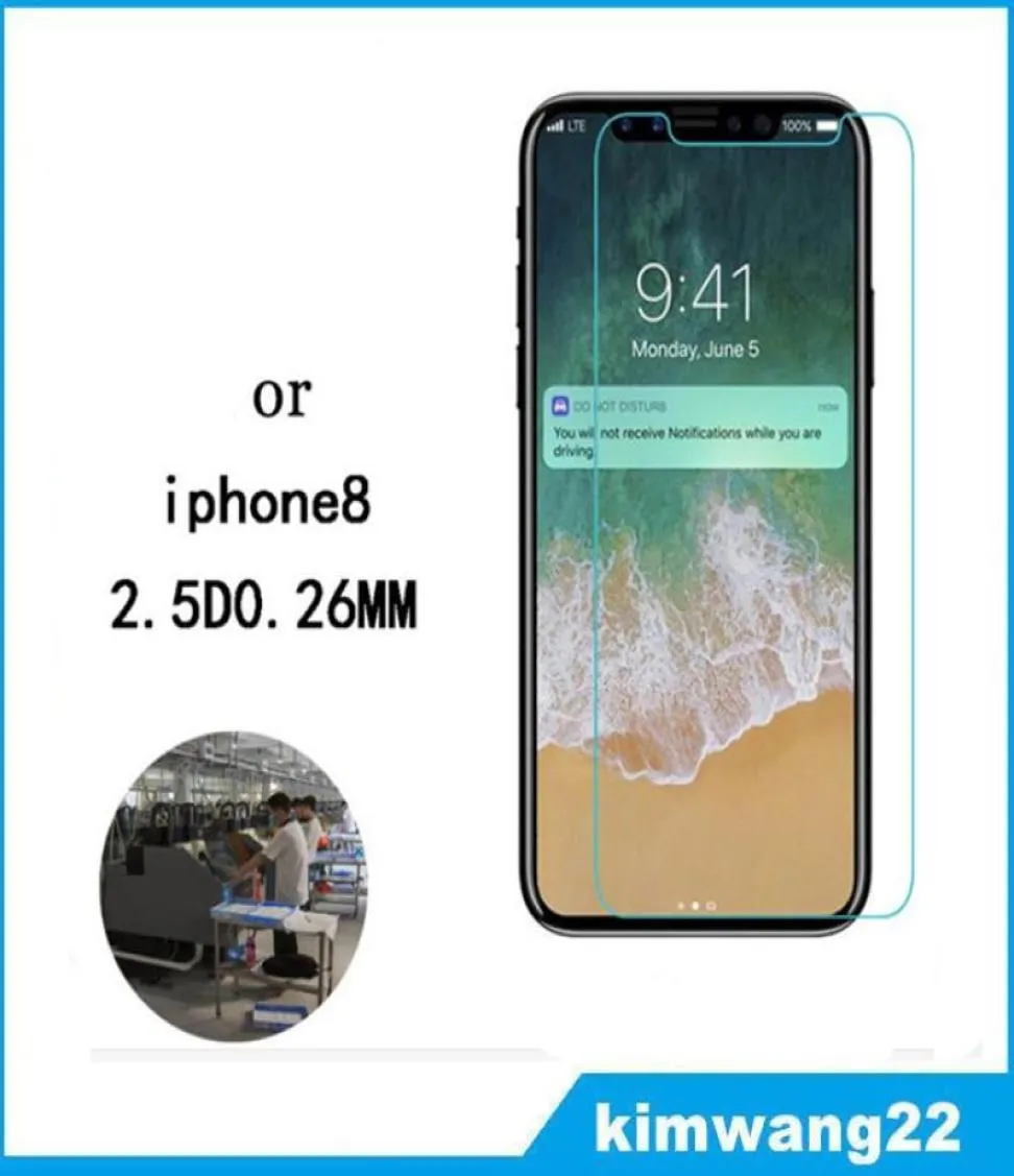 Dla iPhone 8 Screen Protector Hartowane szkło dla iPhone8 Cell Telefone Protector 9H Tward Screen Protector z pakietem detalicznym6276550