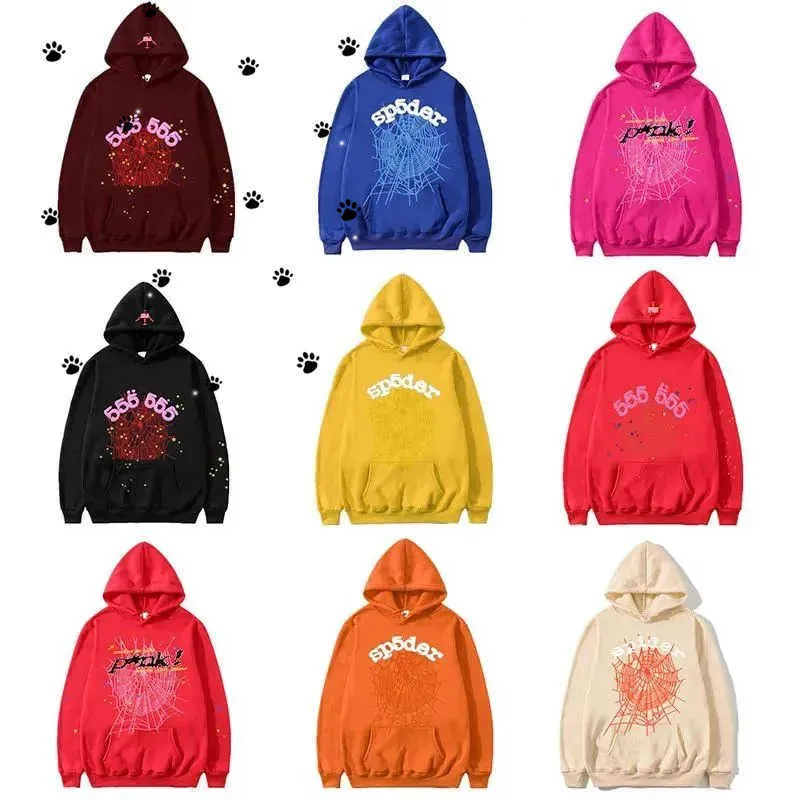 Men's Down Parkas Designer Mens Pulls à capuche Sp5der Young Thug 555555 Angel Hoodies Hommes Femmes Sweat à capuche Brodé Spider Web Sweat-shirt Joggers Taille S / M / L /