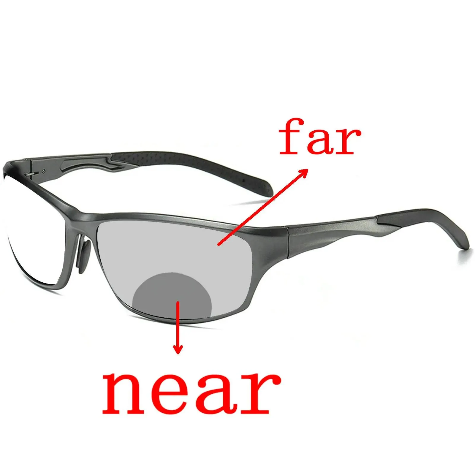 Occhiali da sole Occhiali da lettura bifocali fotocromatici per esterni Occhiali da presbite multifocali vicino lontano per uomo Occhiali da sole sportivi da guida Nx