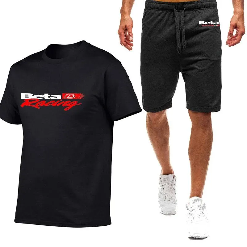 Costumes 2022 Beta Racing Motocross Moto Hommes Nouvel Été Survêtement T-shirts Coton Shorts Manches Hauts + Shorts Décontracté Deux Pièces Ensemble