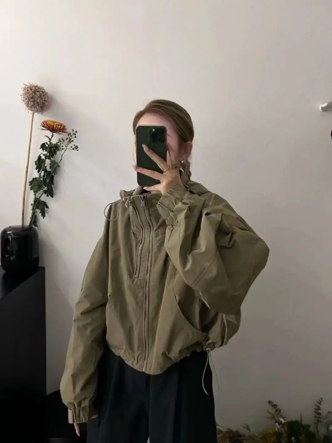 韓国商品/FUN FROM FUN LACE TRIM HOODED WINDBREAKE DHgate.com:Kpop Korean Style Crop Windbreaker Womens Hooded