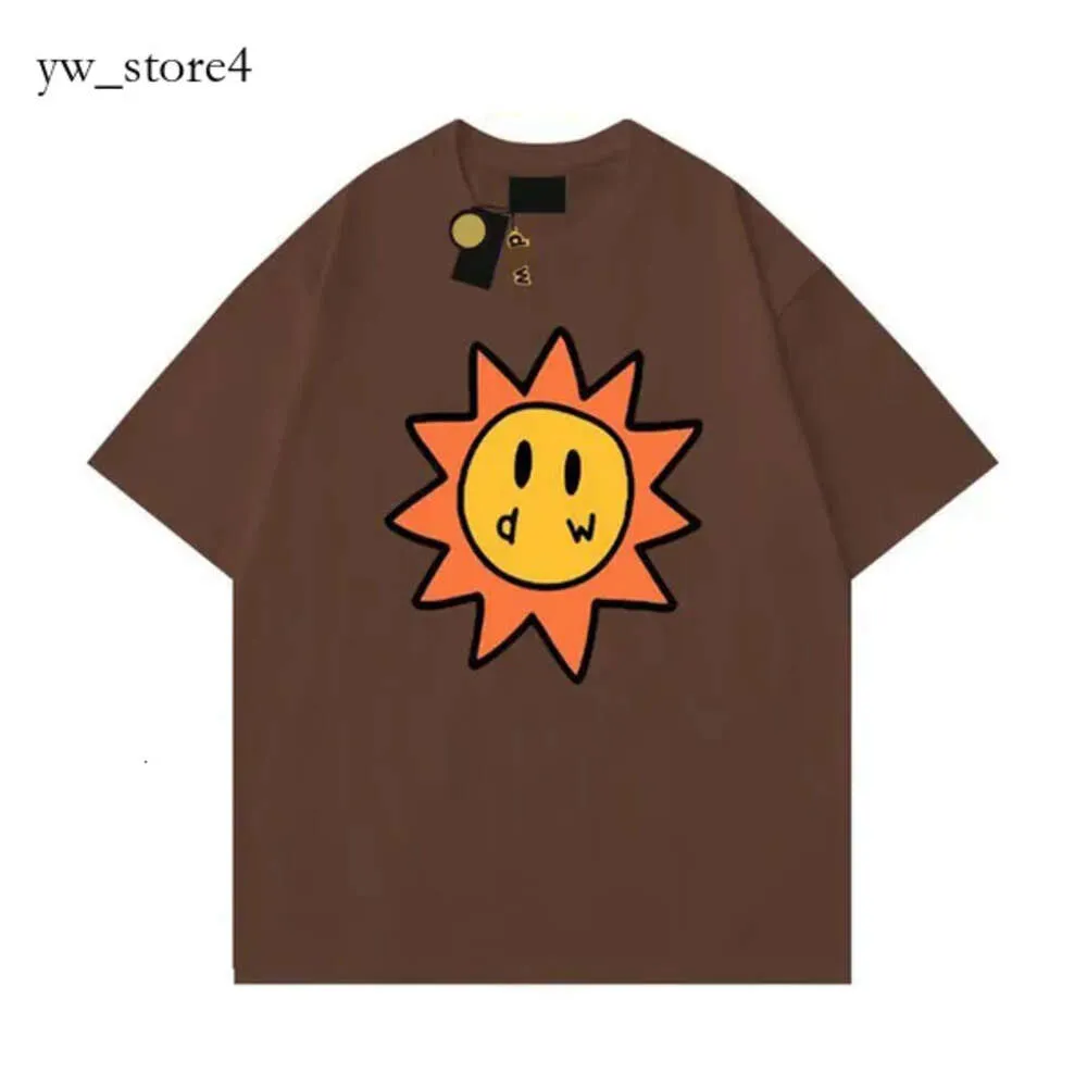 Drew Men Designer T Shirt Smiley Sun Playing Cards Tee Womens Graphic Printing Tshirt Summer Trend Sleeve Casual Shirts Top High Street Drews Shirt House 7157