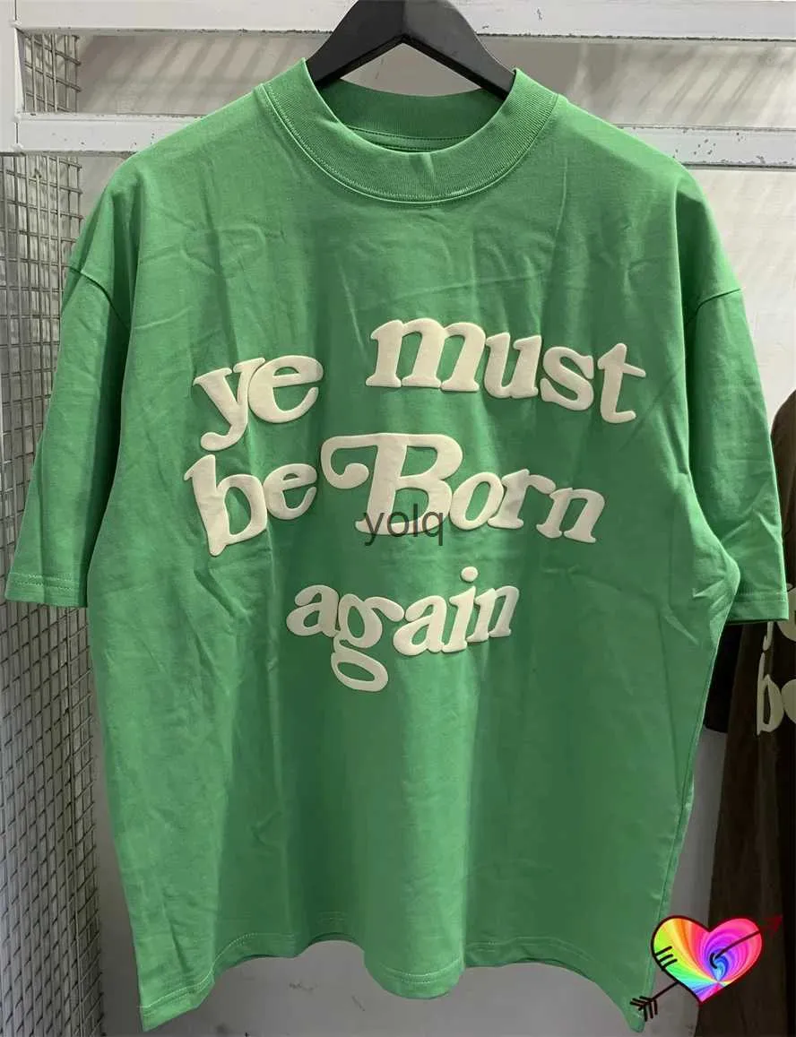 T-shirt da uomo 2024ss Pu Ye st Be Born Again T-shirt Uomo Donna Verde CPFM Tee Etichetta stampata Top W Manica cortayolq