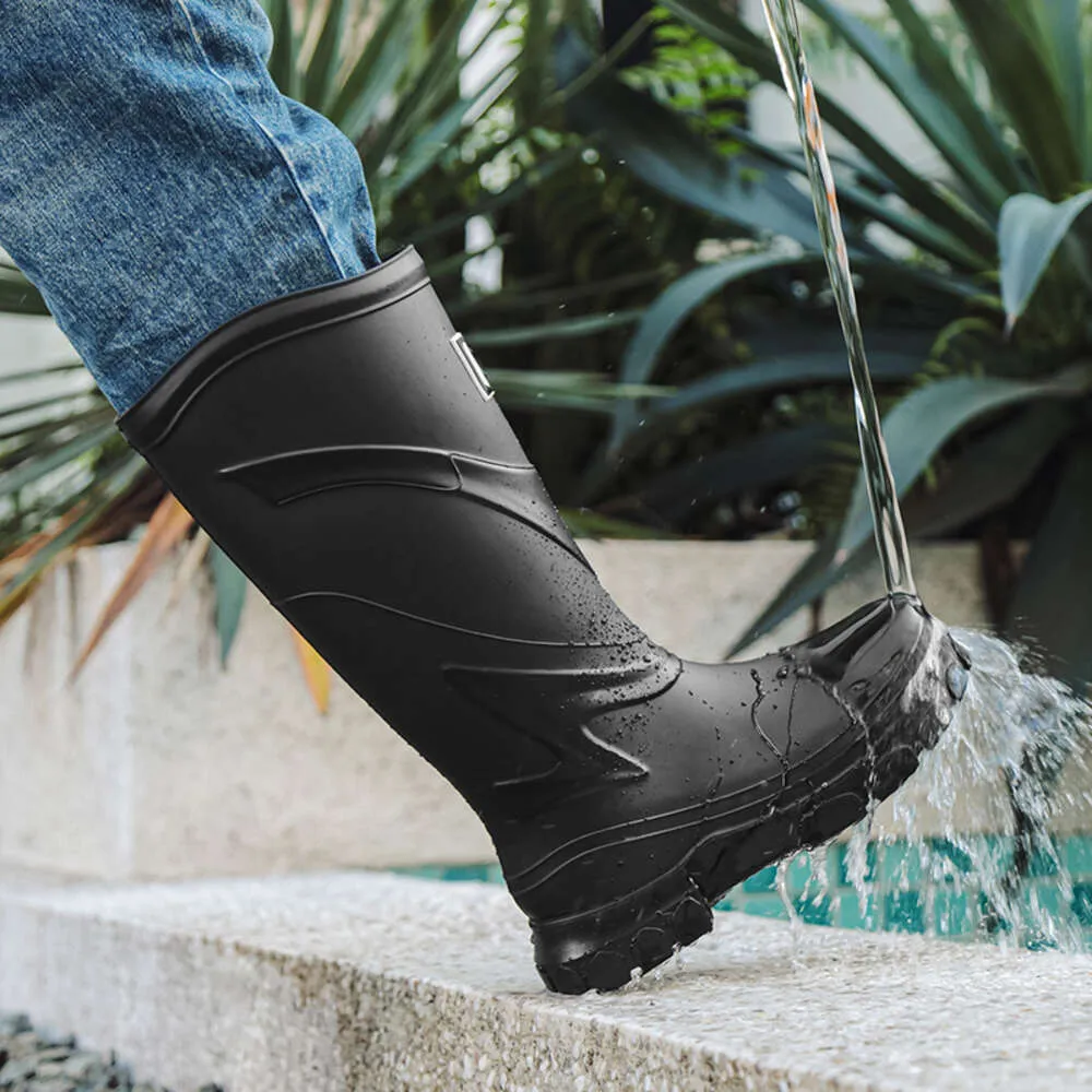 Winter Warm High Top Rain Man Plus Veet Platform Non-slip Men's Fishing  Boots Outdoor Waterproof Men Rubber Shoes