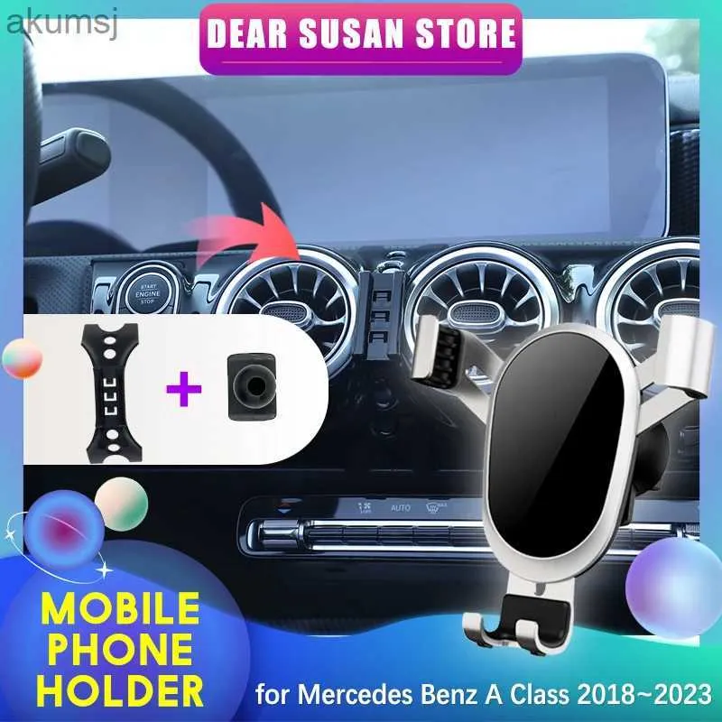 Mocowanie telefonu komórkowego Ubezpieczniki samochodowe uchwyt telefonu komórkowego dla Mercedes Benz A klasa W177 180 A2002018 ~ 2023 Air Vent Clip Tray Stand Stock Akcesoria YQ240110