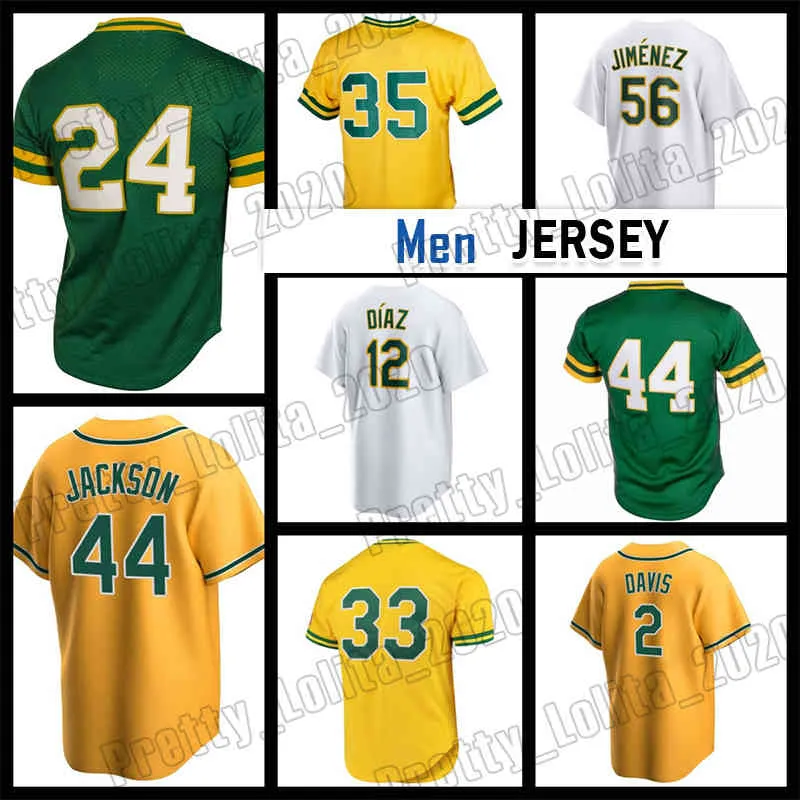 24 35 Rickey Henderson Camisa de beisebol 9 44 Reggie Jackson Mark Oaklands Dany Jimenez McGwire Esteury Ruiz Atletismo Brent Rooker Miguel Andujar Nick Allen JJ Bleday