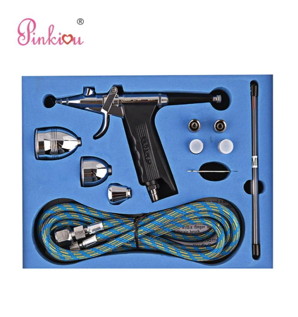 Pinkiou dualaction 020305mm agulha aerógrafo para pintura de carros pistola de ar kit aerógrafo tatuagem akvagrim para body5152966