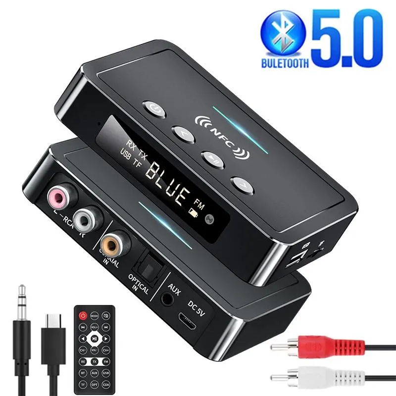 Connettori NFC Bluetooth Ricevitore trasmettitore BT5.0 FM Stereo Aux 3,5 mm Jack RCA RCA Wireless Chiamata Adattatore audio Bluetooth Bluetooth TV