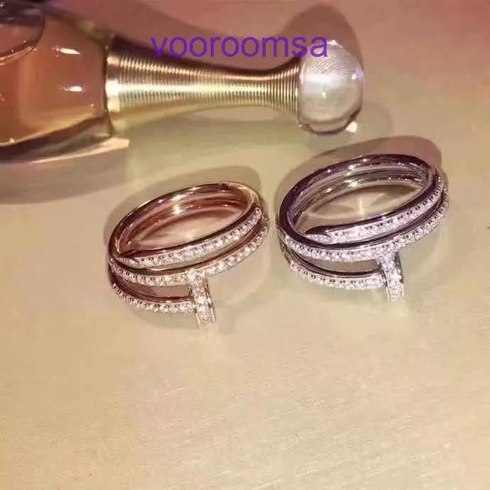 Moda yüzüğü carter bayanlar gül altın gümüş bayan yüzük tasarımcı takı satılık tırnak yüzüğü ışık lüks soğuk rüzgar ileri kadın moda orijinal kutu ile