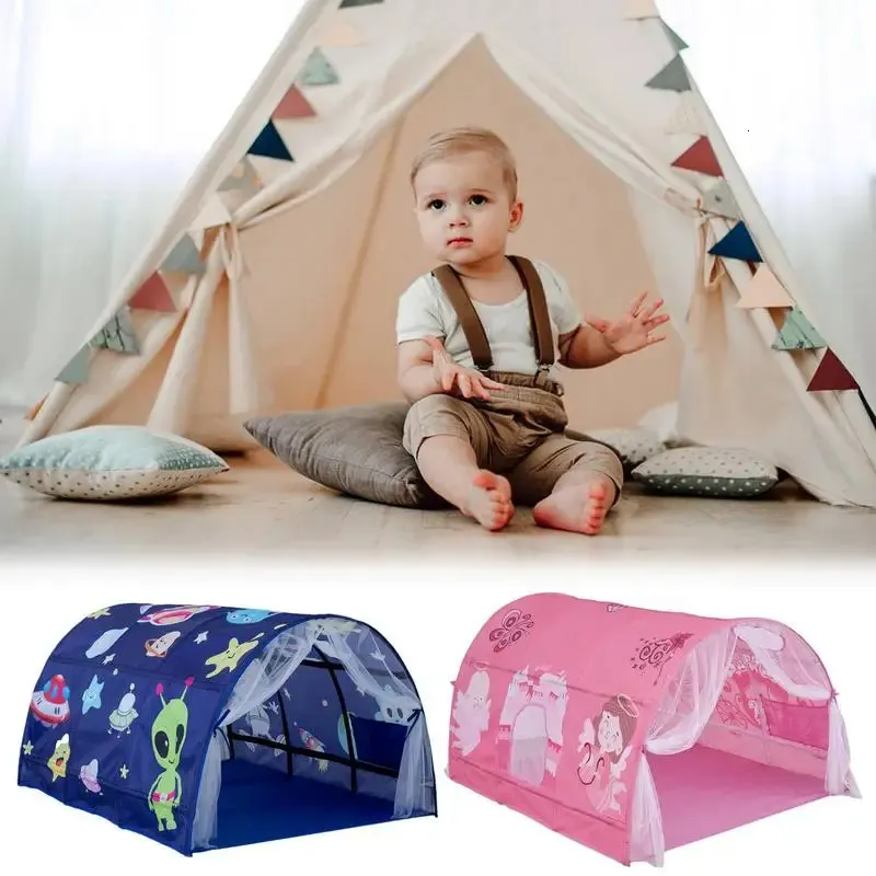 Cozy Kids Bed Tent Portable Privacy Playhouse With Inner Pocket Mosquito Net For Camping Indoor Outdoor Play Sleep Travel From Ren07 37.04 DHgate.Com