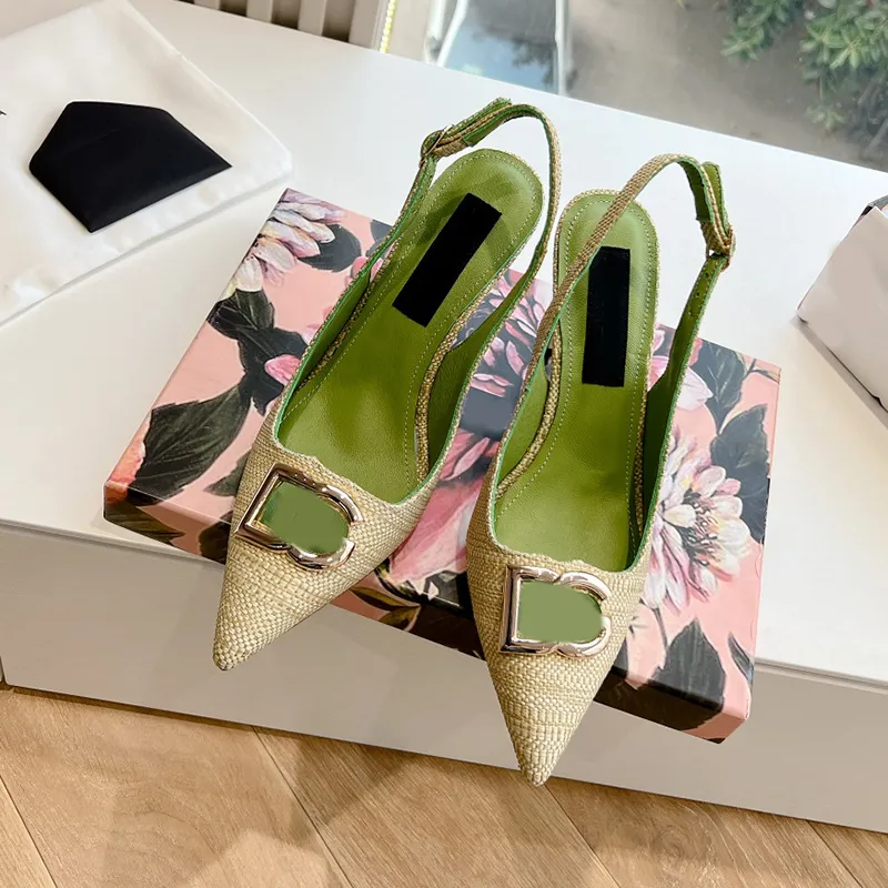 Mulheres designer sapatos ponto dedo do pé stiletto salto alto sandália sapatos de festa espelho superior qualidade vestido sapatos mules luxo desliza em tecido