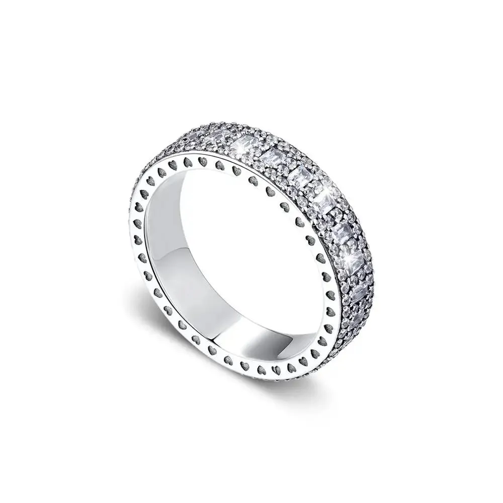 Bagues en argent Sterling 100% 925, bijoux scintillants, bagues de promesse, livraison gratuite