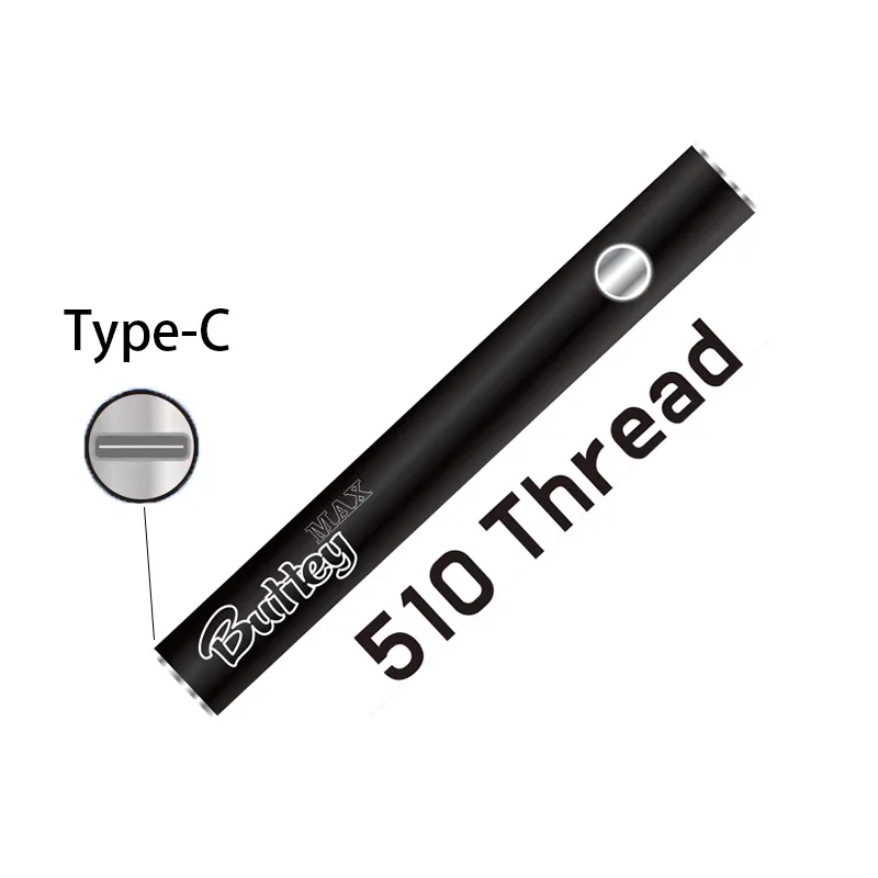 400mAh Buttey Max Preheat Battery Variable Voltage Vertex LO 510 Thread Batteries Preheating Pen