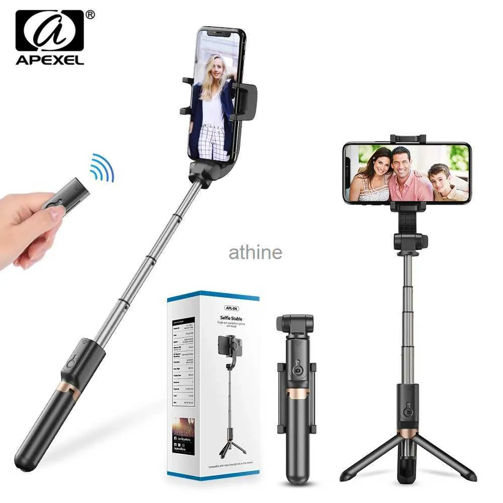 Selfie Monopods APEXEL Selfie Stick Stabilisateur Smartphone Trépied Support de Téléphone avec Bluetooth Selfie Télécommande pour Téléphones Android D6 YQ240110