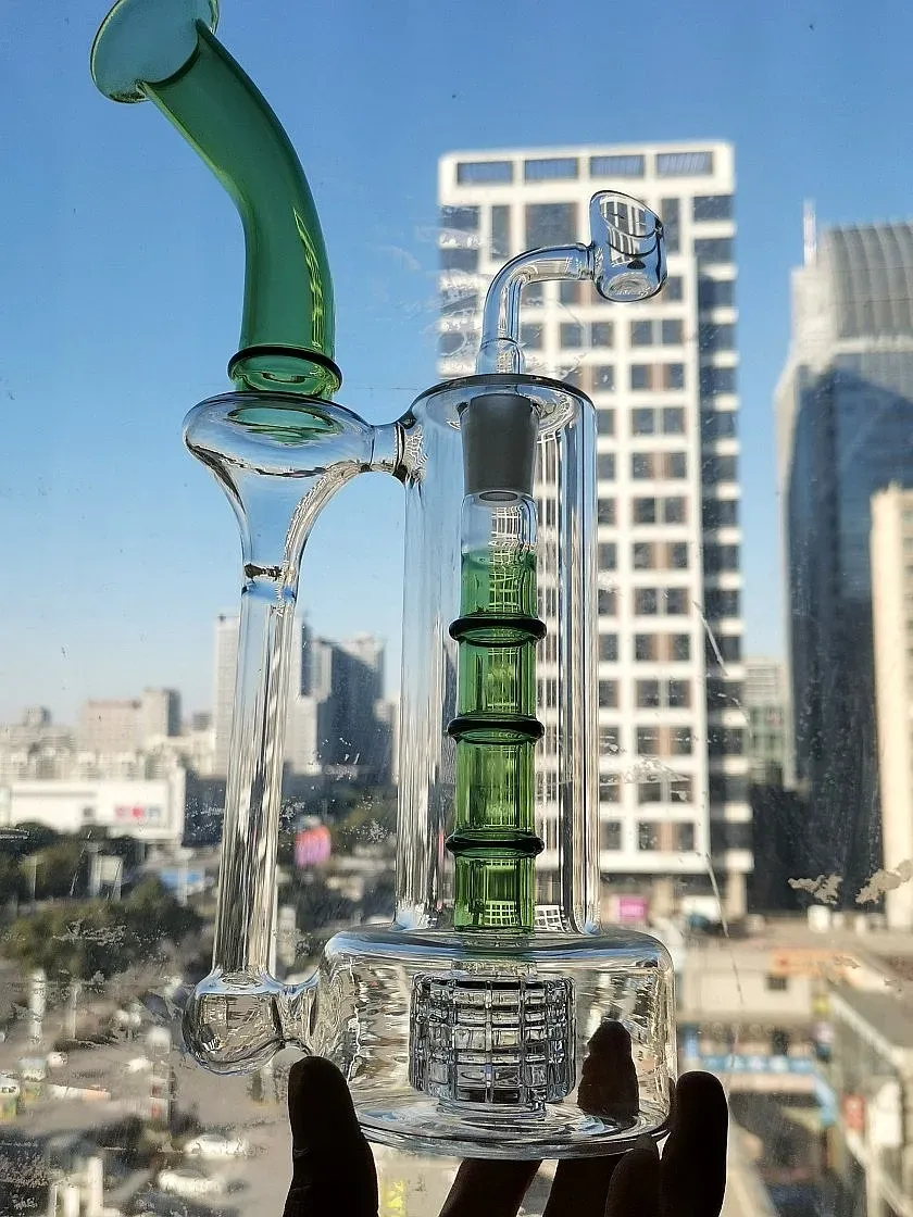 Pipes à eau de fumée Bongs d'eau en verre narguilés Spline Perc 14mm verres communs Bong capiteux Rigs tuyaux bongglass 31 cm de haut ZZ